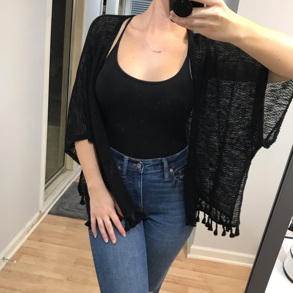 Knit Kimono Tassel Sweater Cardigan Wrap